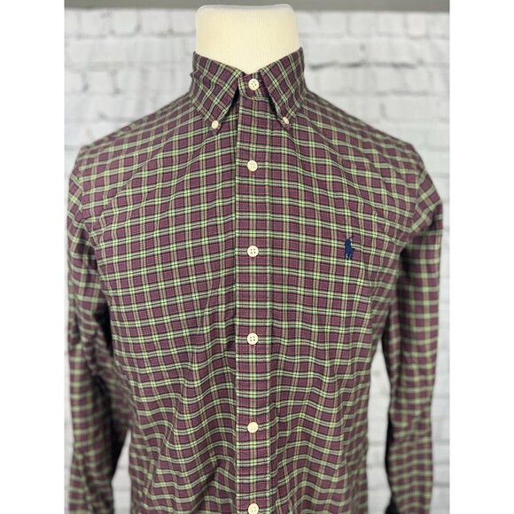 Ralph Lauren Men M Long Sleeve Button Down Oxford Light Flannel Tartan Plaid - Picture 6 of 7